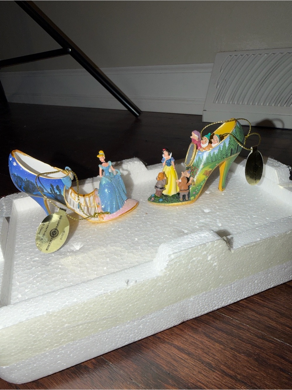 Disney Princess Decorative High Heel Ornament Pair - Cinderella & Snow White